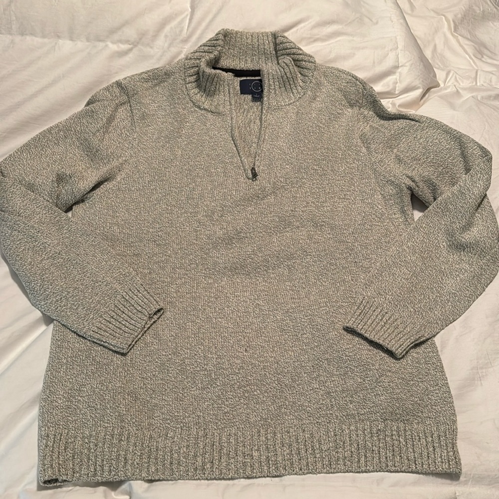 Even Tide men’s knit 1/4 zip sweater grey